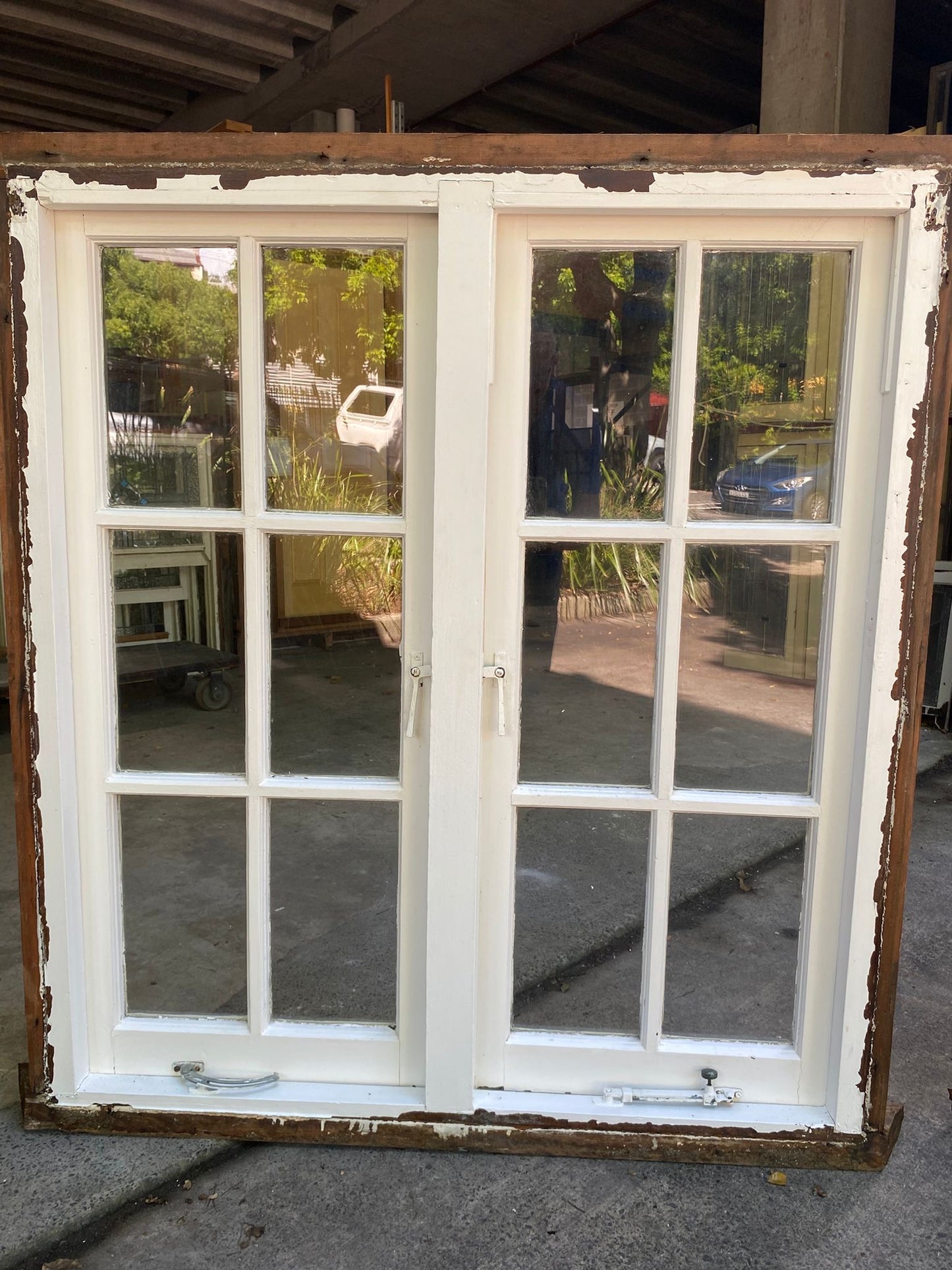 Pair of Double Casement Colonial Style Windows