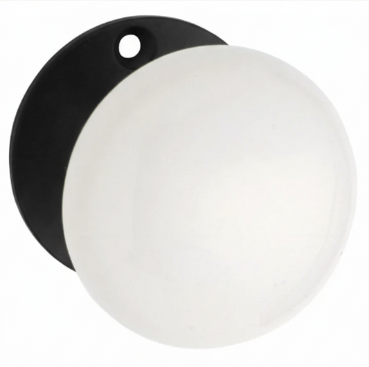 New Porcelain Door Knob - Round Rose Backplate - Matt Black - Brand New Tile