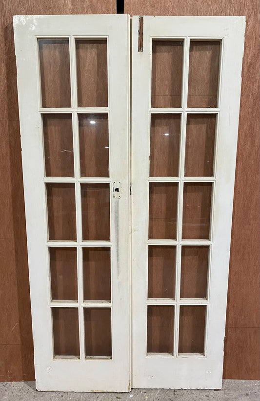 Pair of 1920s Internal 10 Lite French Doors