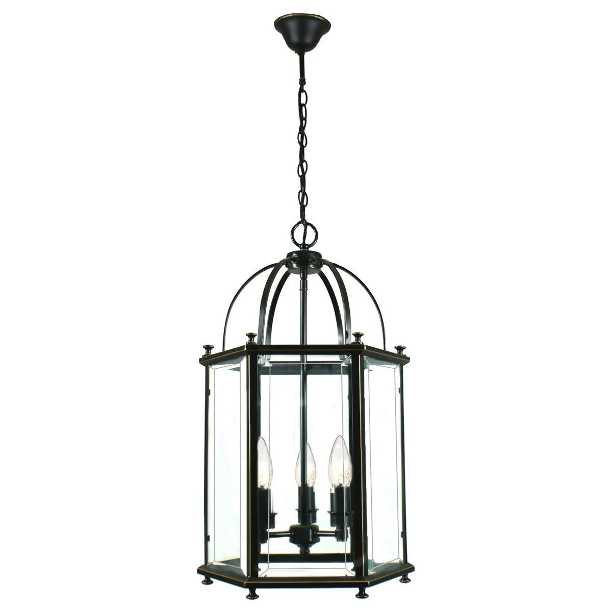 Country Small 3 Light Lantern Bronze