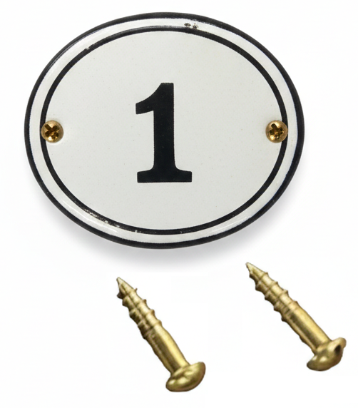 Classic Oval Enamel House Numbers (Steel)