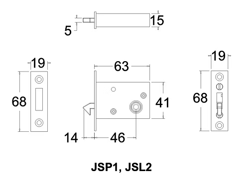 Privacy Sliding Latch Brass