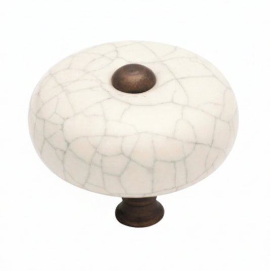 New Crazed Round Cupboard Knob - 32mm - Brand New Tile