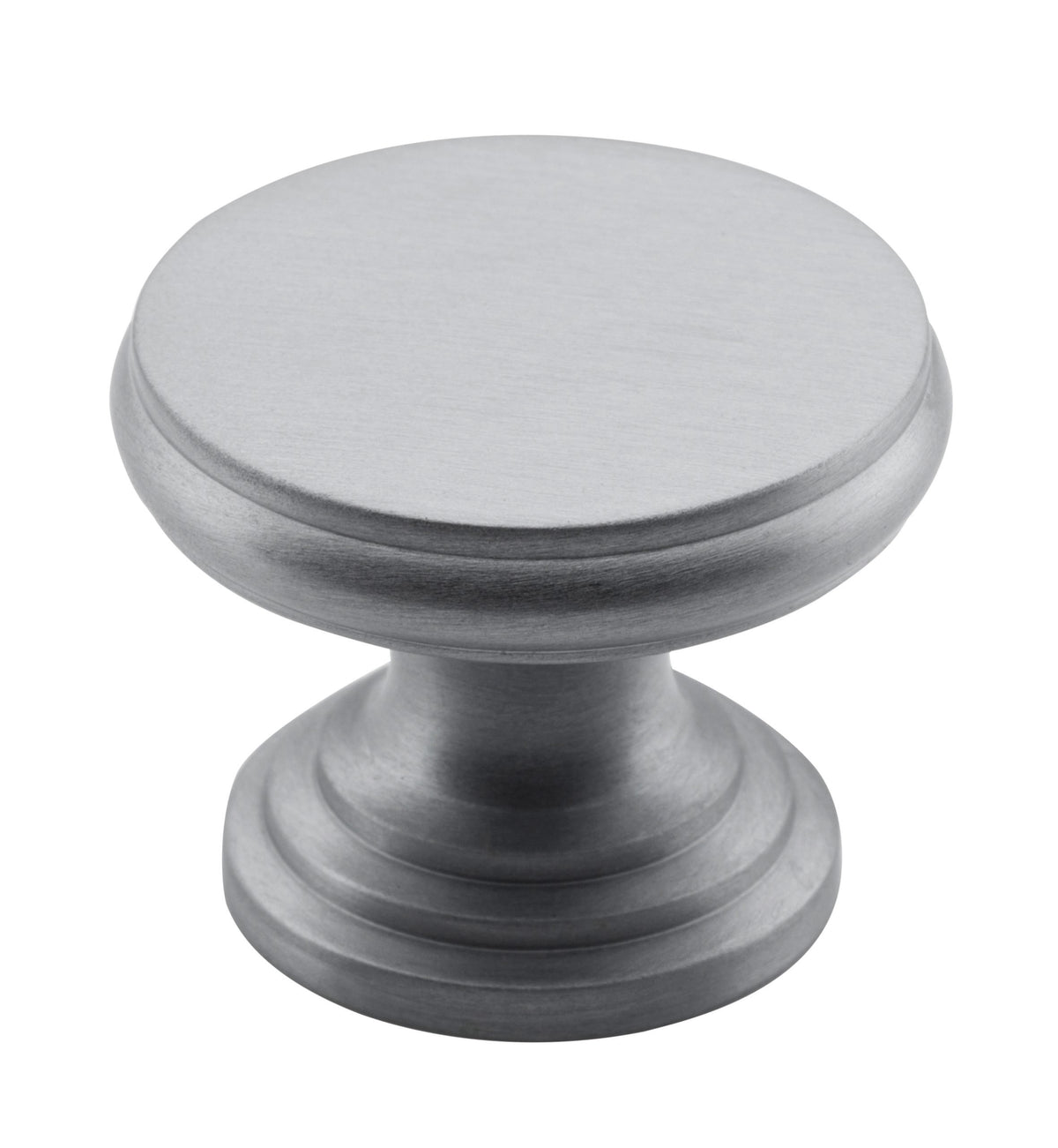Flat Cupboard Knob – D32xP23mm - Satin Chrome