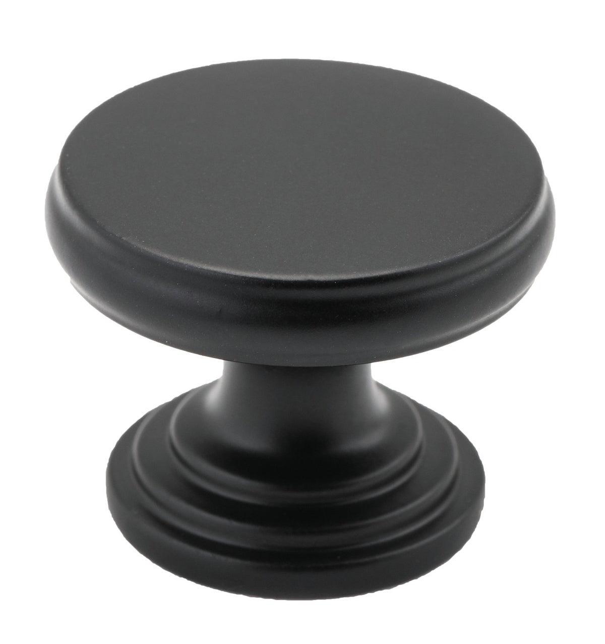 Flat Cupboard Knob – D32xP23mm - Matt Black