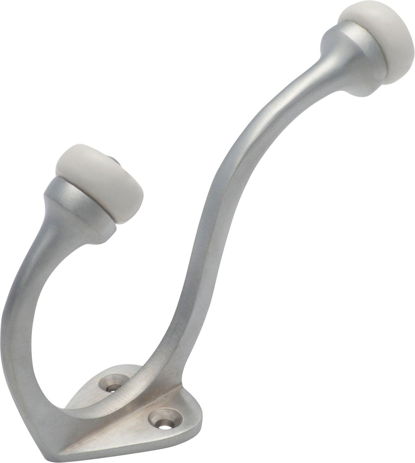 New Porcelain Tip Hat & Coat Hooks - Satin Chrome - Brand New Tile