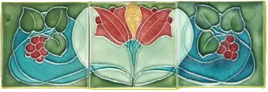 Tubeline Hearth Tiles - Set of 3