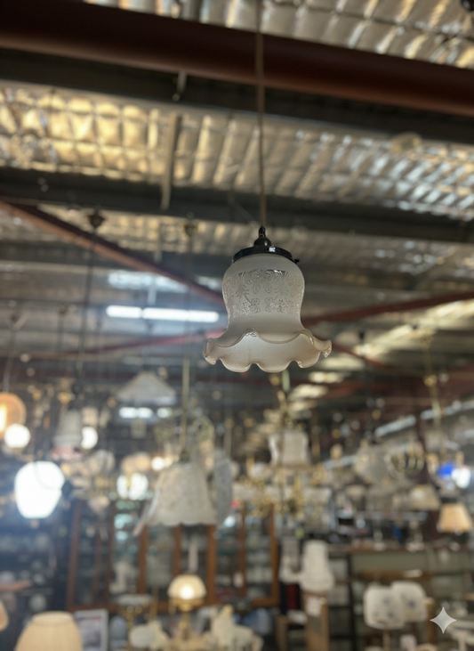 Glass G4 Amber Shade - Original Vintage Salvage Tile