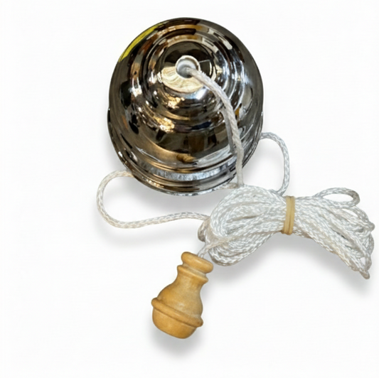 Chrome Ceiling Pull Cord Switch with White Cord