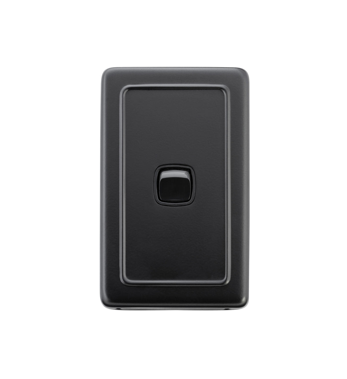 1 Gang Flat Plate Rocker Switches – W72mm - Matt Black