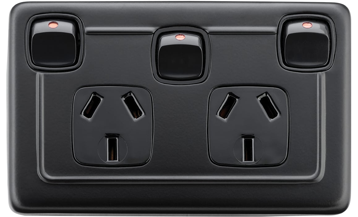 Gang Flat Plate Rocker Switches with Socket