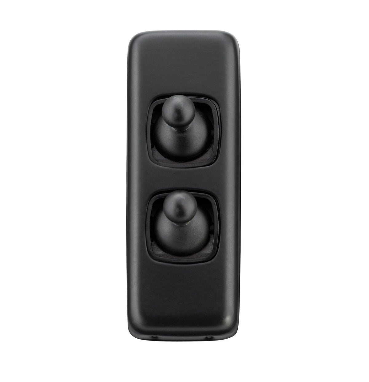 2 Gang Flat Plate Toggle Switches – W30mm - Matt Black