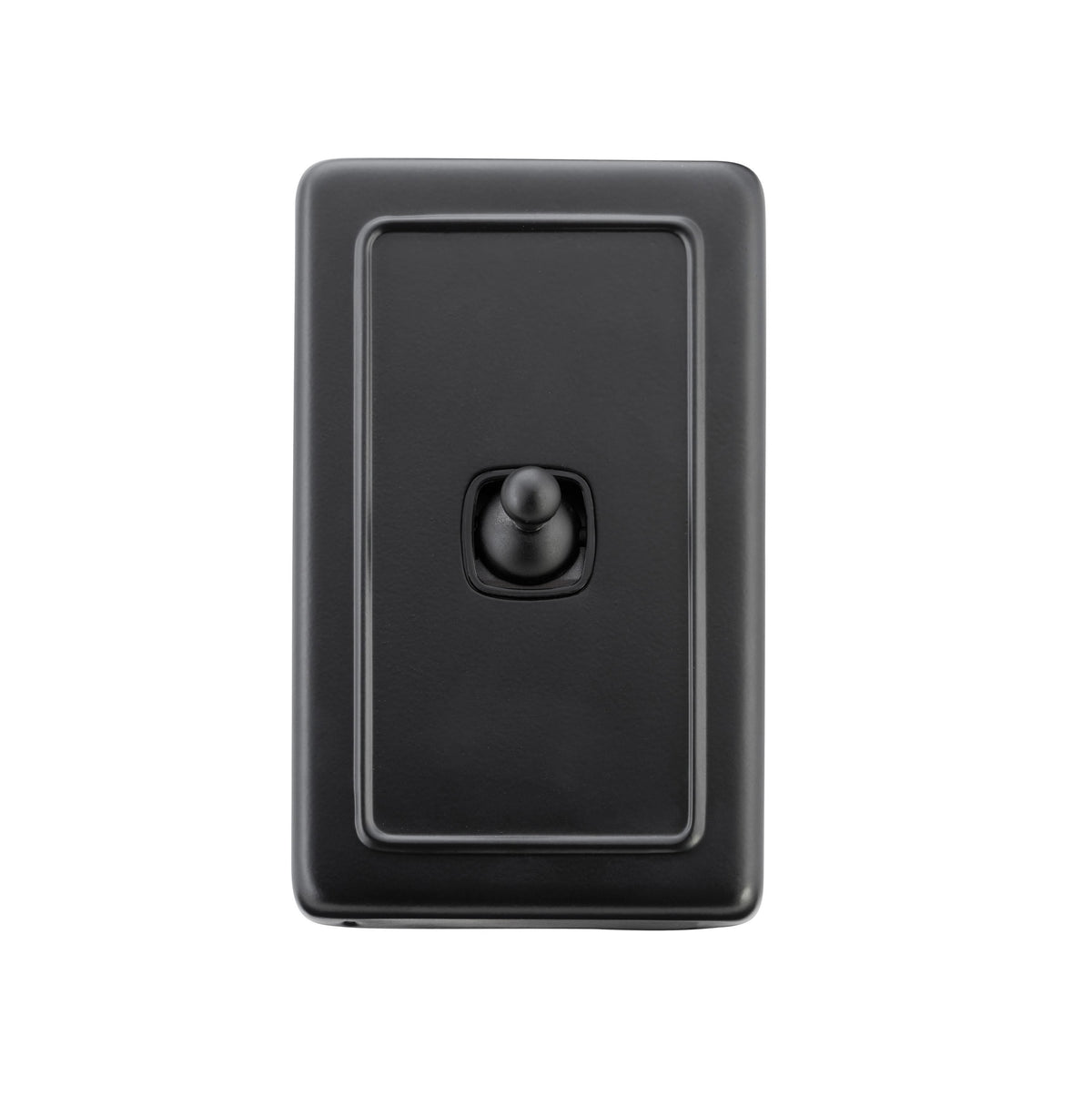 1 Gang Flat Plate Toggle Switches – W72mm - Matt Black