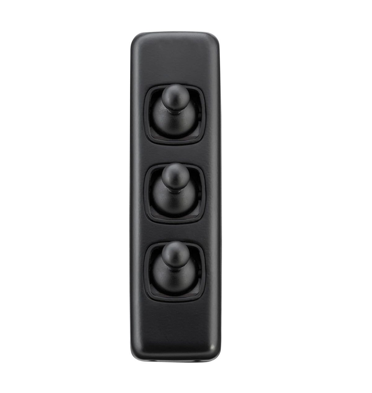 3 Gang Flat Plate Toggle Switches W30mm - Matt Black