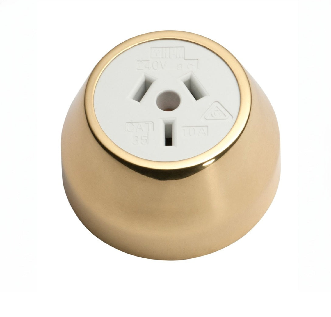 Federation Sockets (White) - Polished Brass