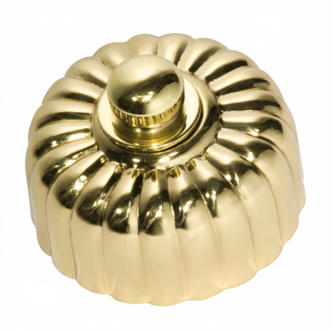Fluted Fan Controller - Polished Brass