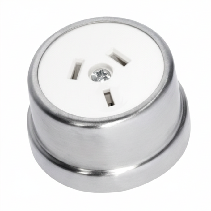 Traditional Sockets (White) - Satin Chrome