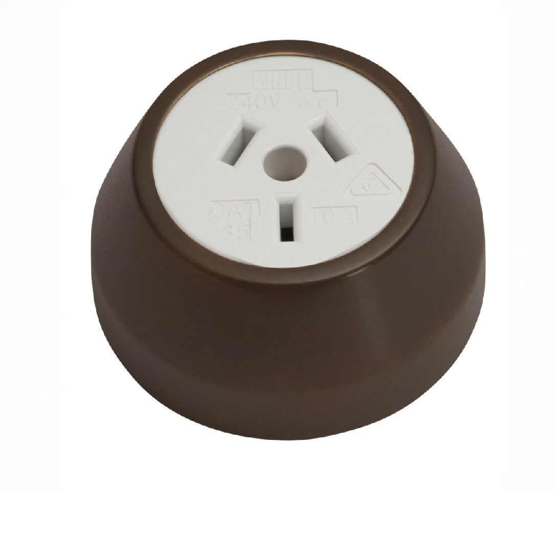 Federation Sockets (White) - Antique Brass