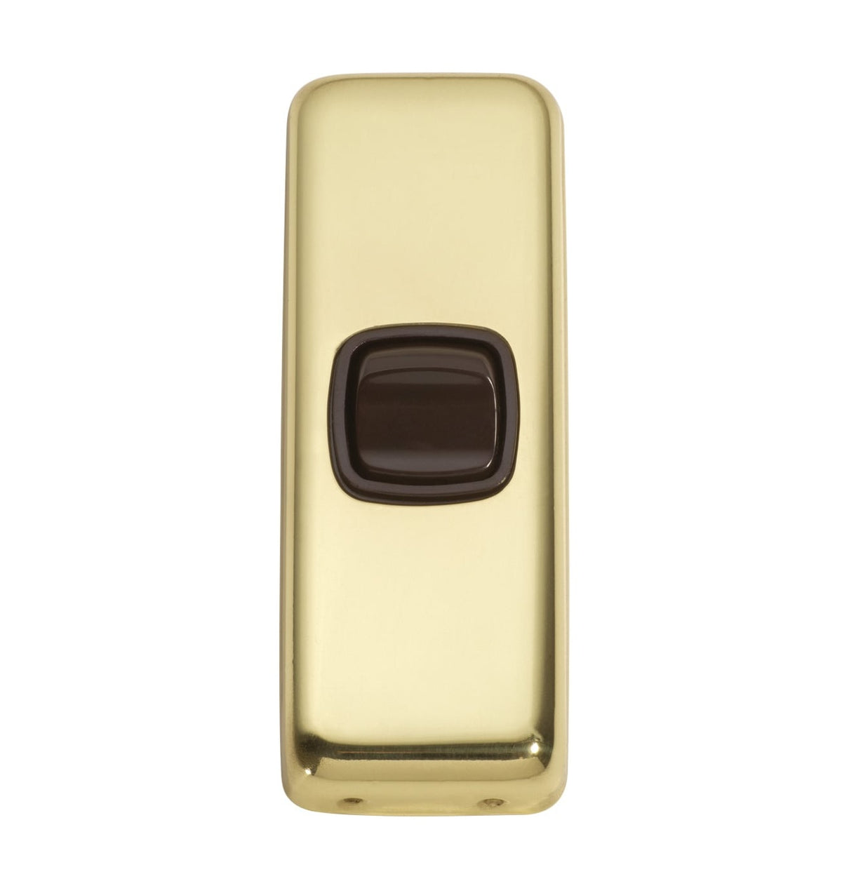 1 Gang Flat Plate Rocker Switches – W30mm - Polished Brass