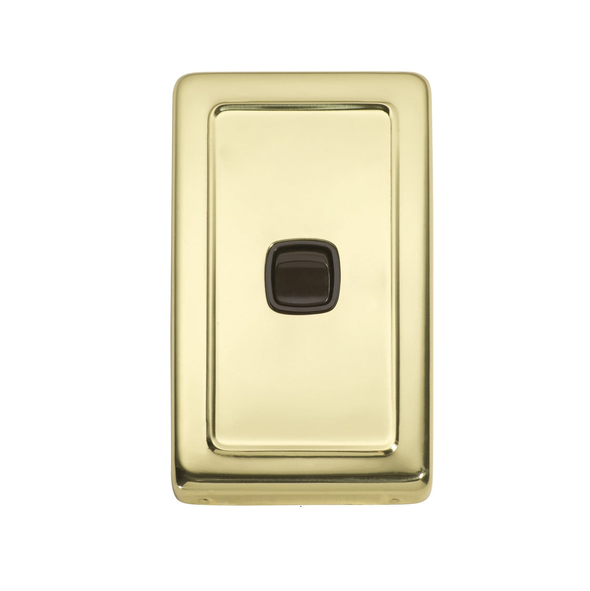 1 Gang Flat Plate Rocker Switches – W72mm - Polished Brass