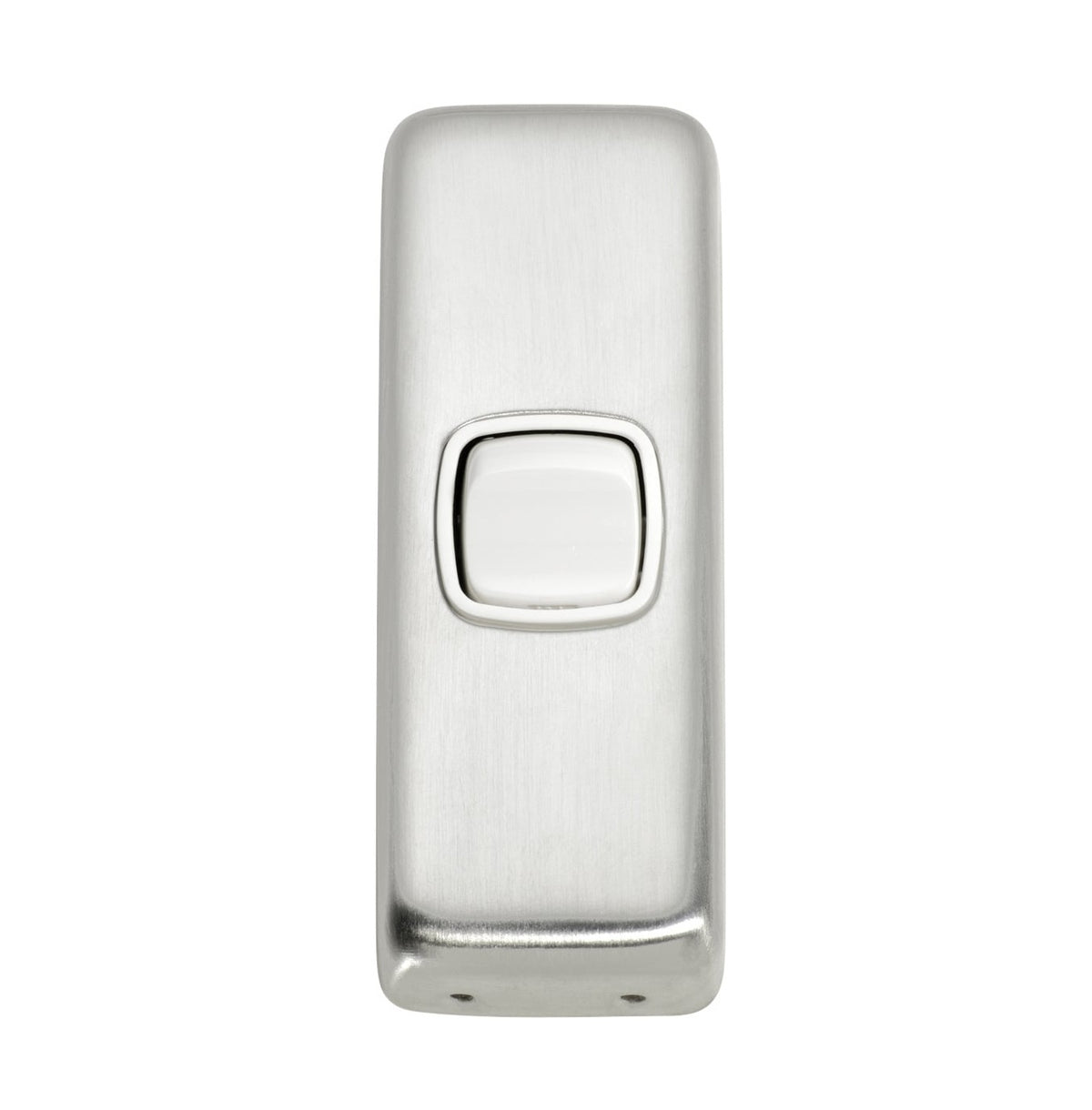 1 Gang Flat Plate Rocker Switches – W30mm - Satin Chrome