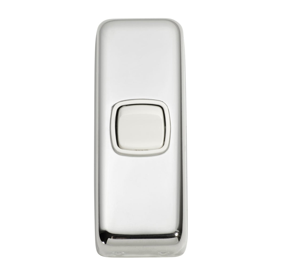1 Gang Flat Plate Rocker Switches – W30mm - Satin Chrome