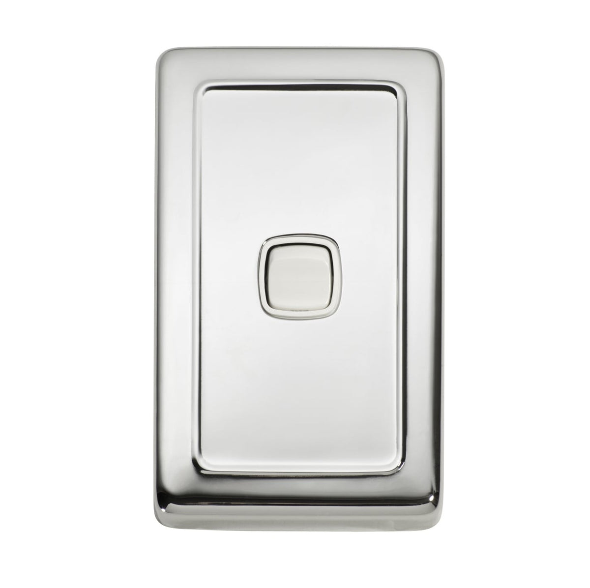 1 Gang Flat Plate Rocker Switches – W72mm - Chrome Plated
