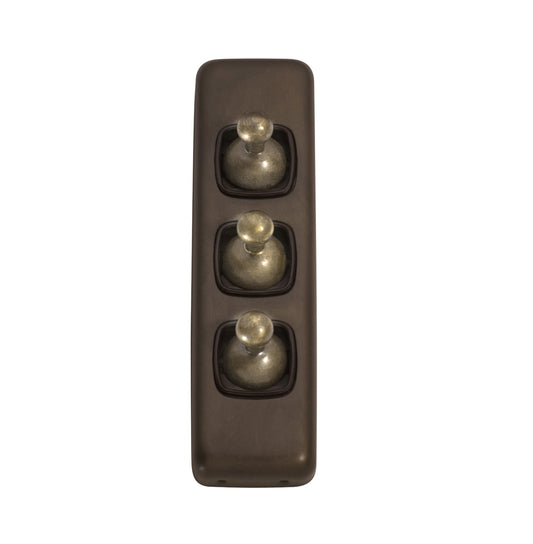 3 Gang Flat Plate Toggle Switches – W30mm