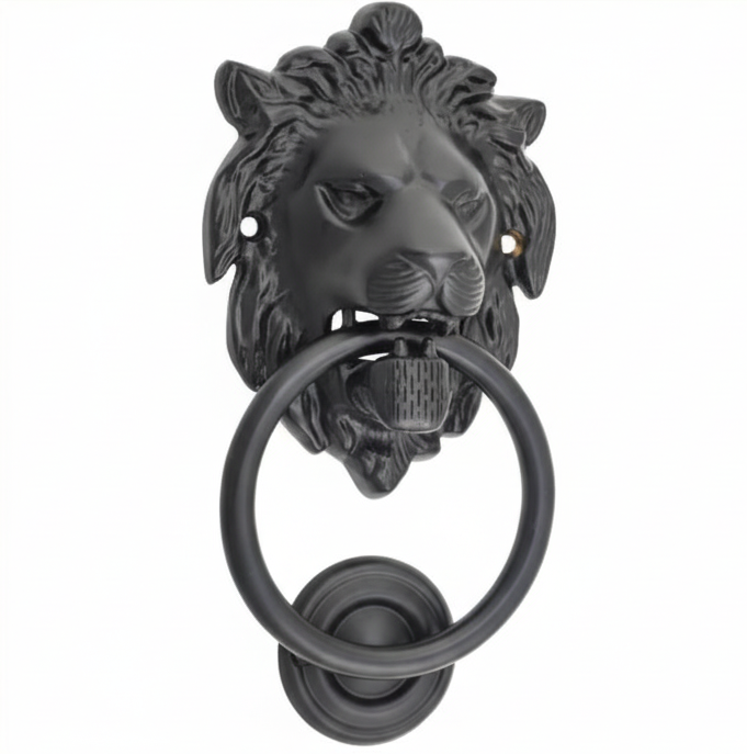 Lion Door Knocker - Polished Brass