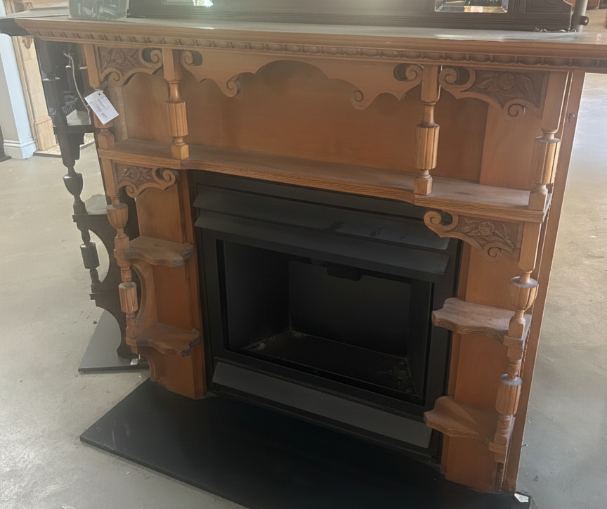 Polished Pine Fireplace