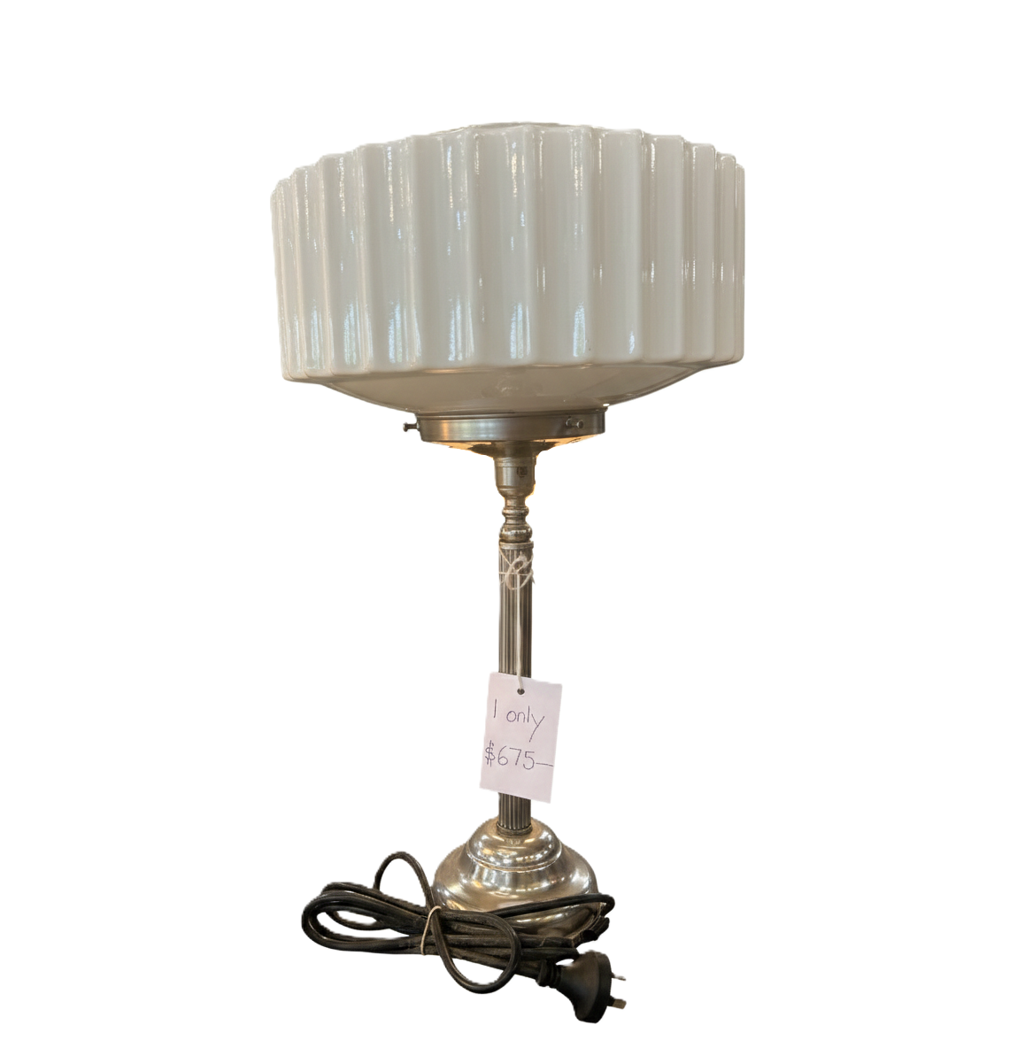 Ribbed Glass Table Lamp