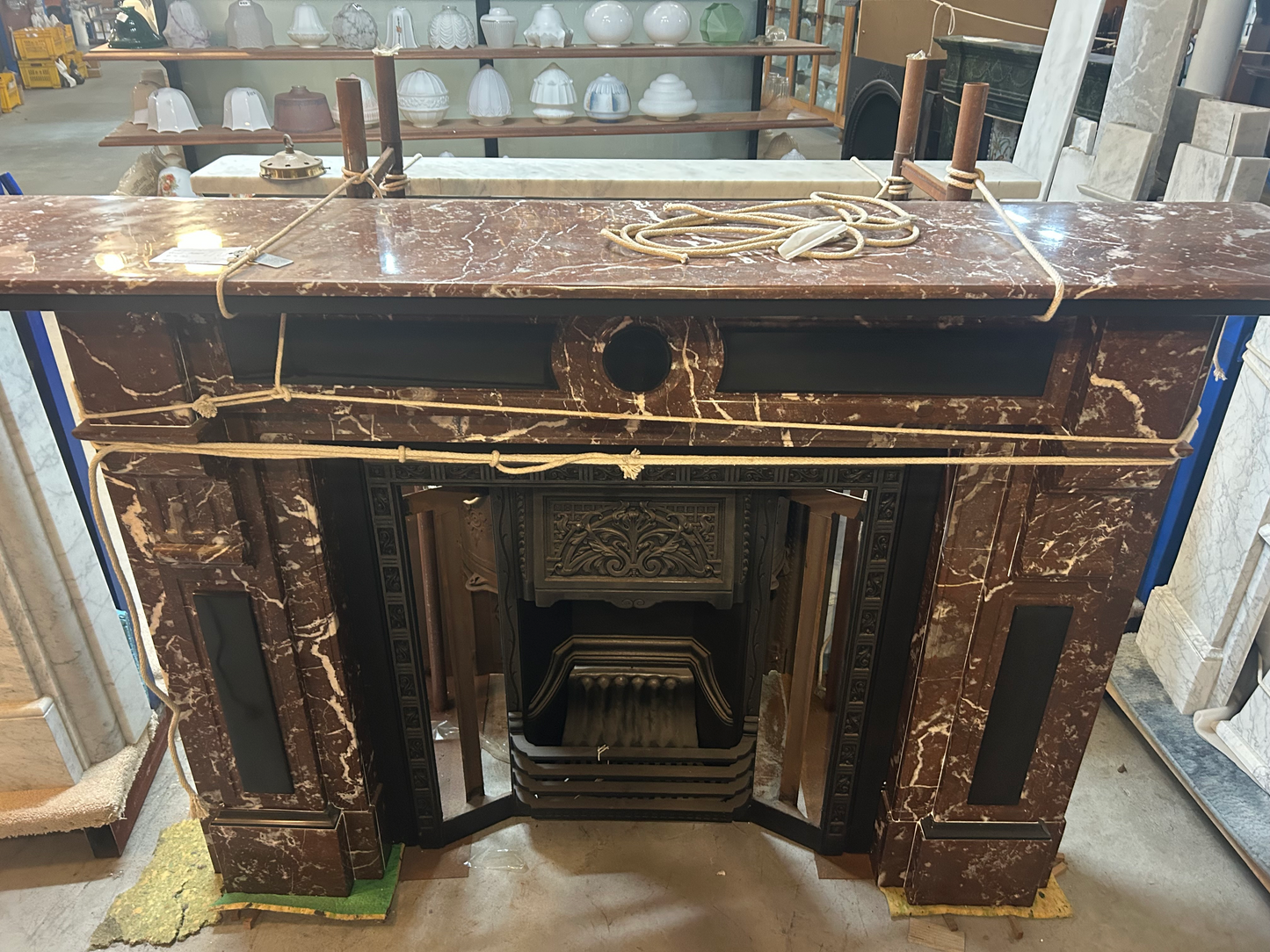 Magnificent Rogue Marble Fireplace Mantel