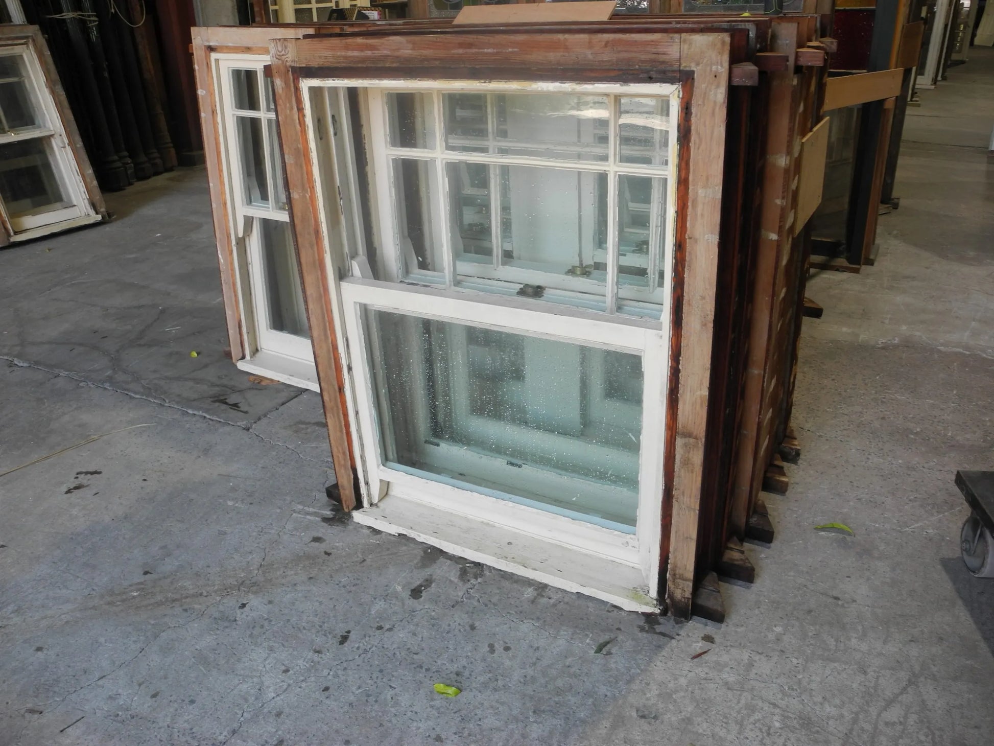 Pair Double Hung Edwardian 1920s Windows - Original Vintage Salvage Window