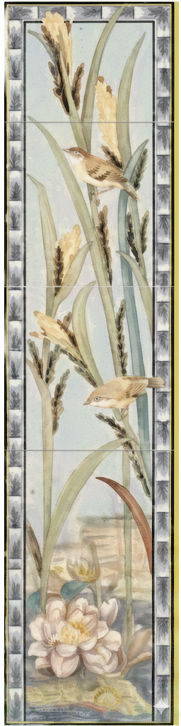Birds & Rushes - Original Vintage Salvage Tile