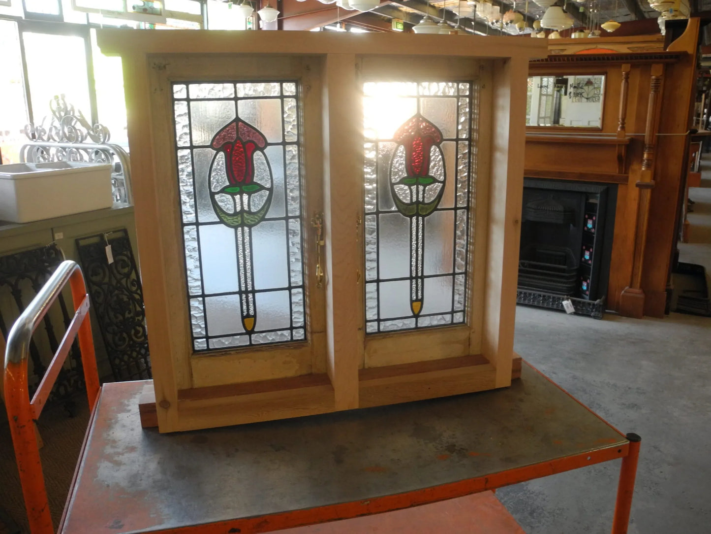 Double Casement Leadlight Window
