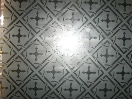 Pattern 10 - Victorian Floral Diamond Etched Glass Panel