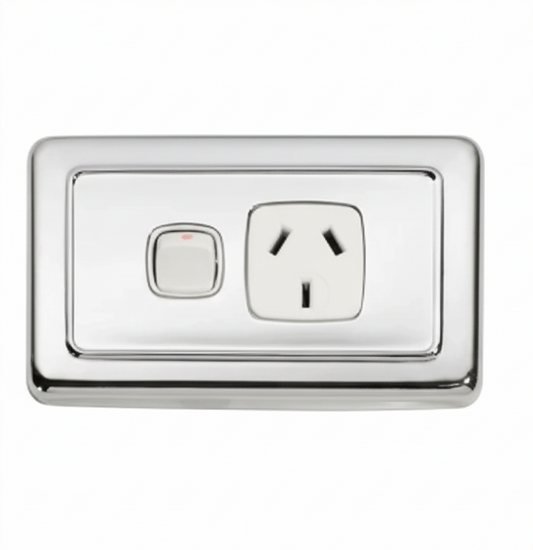 Gang Flat Plate Rocker Switches with Socket