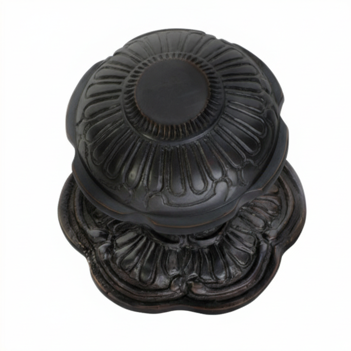 Ornate Centre Door Knob Matt Black Sydney