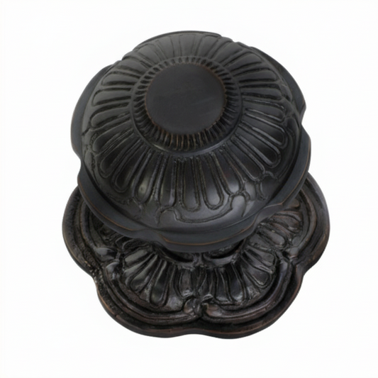 Ornate Centre Door Knob Matt Black Sydney
