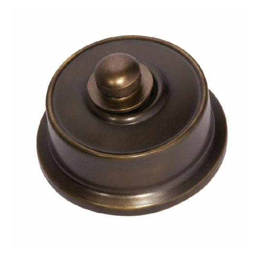 Federation-style Fan Controller with a classic decorative metal plate (square or rectangular) and a simple rotary knob, evoking a heritage or period aesthetic.