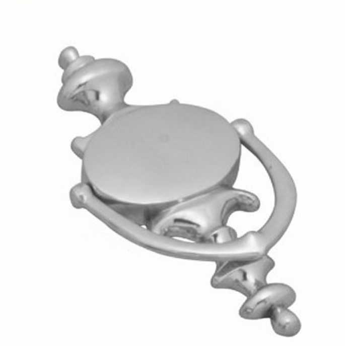 Edwardian style door knocker with a sleek, mirror-like chrome plated finish, ideal for a classic or modern front door.