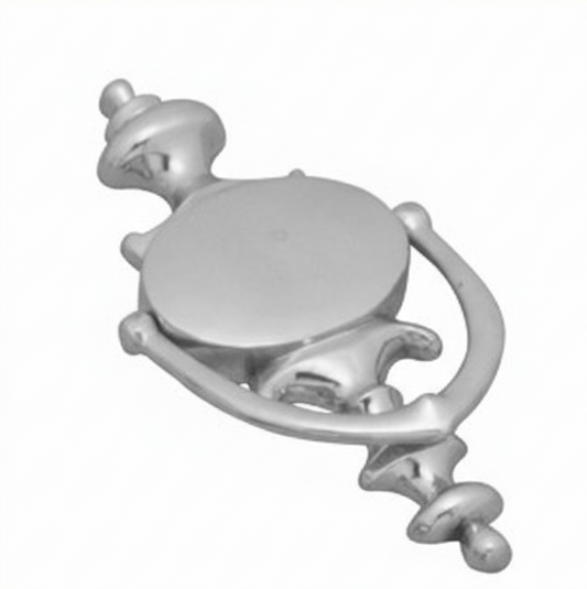 Edwardian style door knocker with a sleek, mirror-like chrome plated finish, ideal for a classic or modern front door.