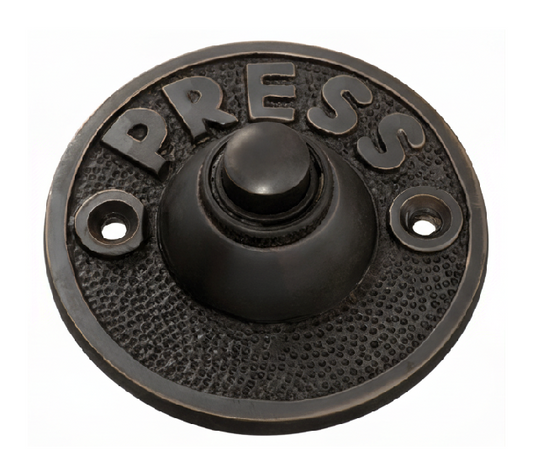 New Bell Push "PRESS" - Polished Brass - Brand New Tile