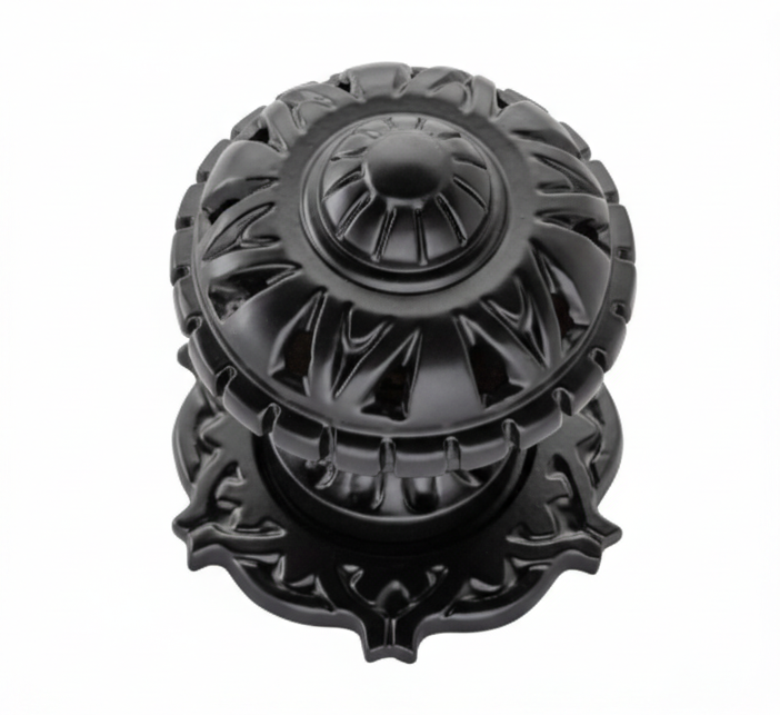 Filigree Centre Door Knob Matt Black New Sydney