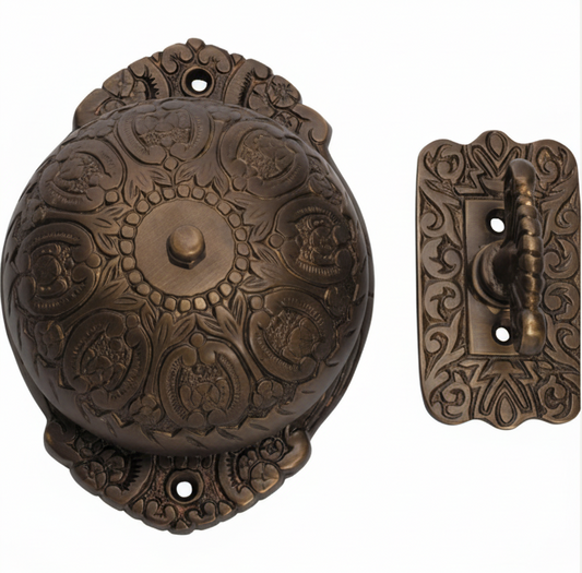 New Ornate Turn Bell - Antique Copper - Brand New Tile