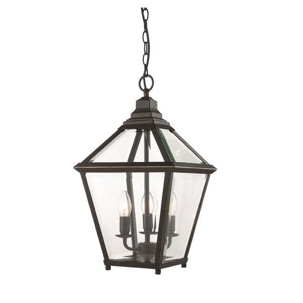 Small Lantern 3 Light Antique Bronze