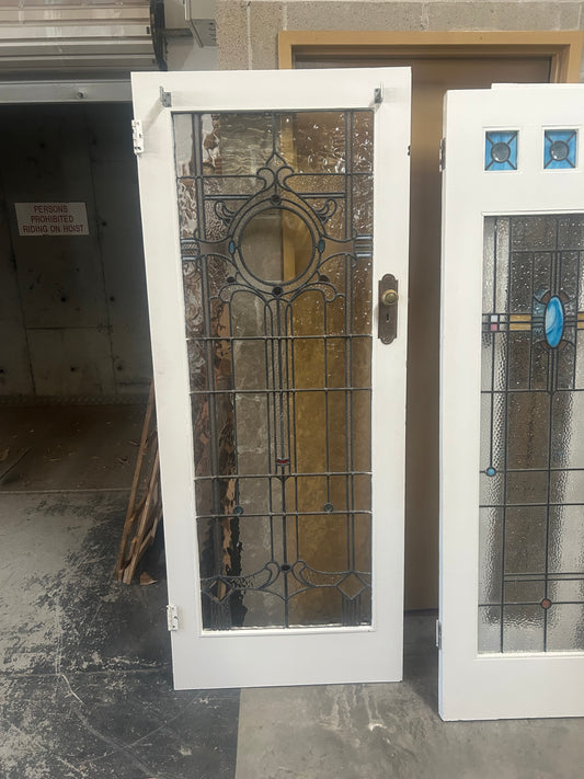 Set of 5 Federation Leadlight Doors with Leadlight - Second Hand Vintage Salvage Sydney