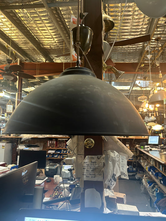 Brass Spun Dome Shade Antique Bronze - Original Vintage Salvage Tile