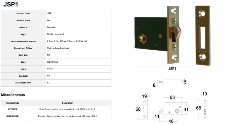 Privacy Sliding Latch Brass