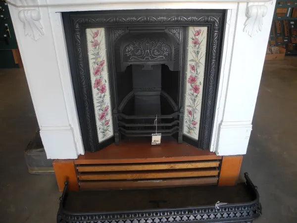 Original Restored 3 Tulips Grate - Original Vintage Salvage Tile